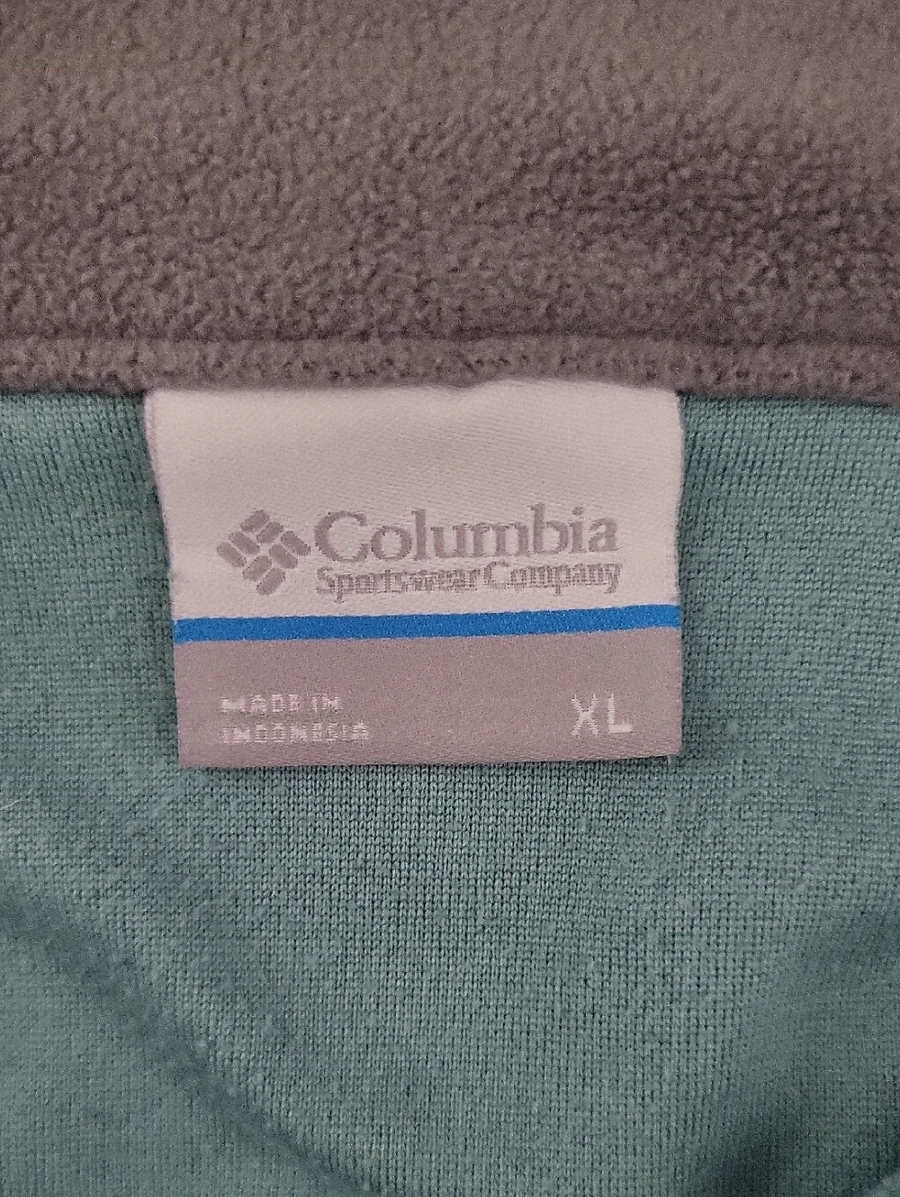 Columbia Pine Ridge Quarter‎ Zip Pullover Mens XK Teal Gray Fleece Lightweight